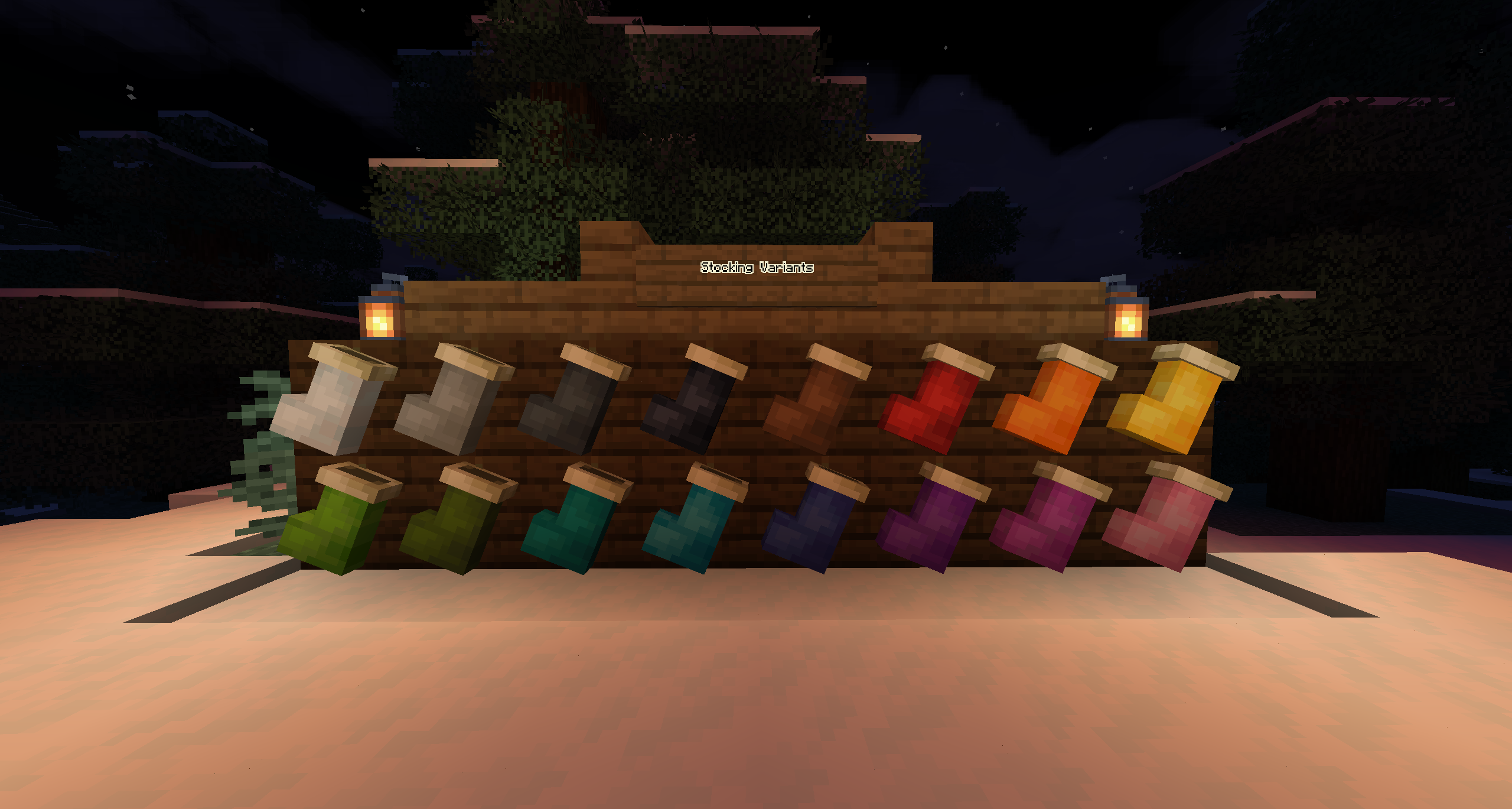 Screenshot of all of the stocking variants